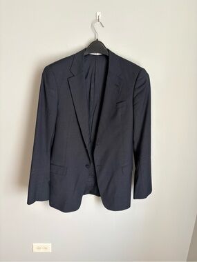 Armani Collezioni Dark Blue Men's Single-Breasted Suit Jacket